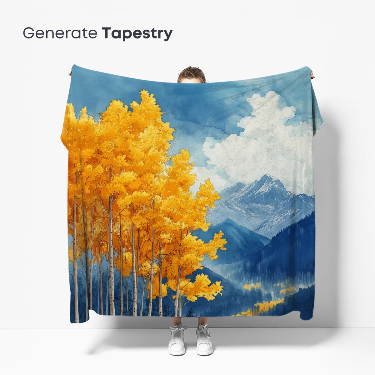 Golden Aspen Grove Under Snowy Peaks - Image 5