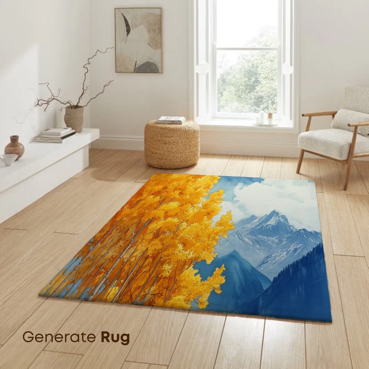 Golden Aspen Grove Under Snowy Peaks - Image 6