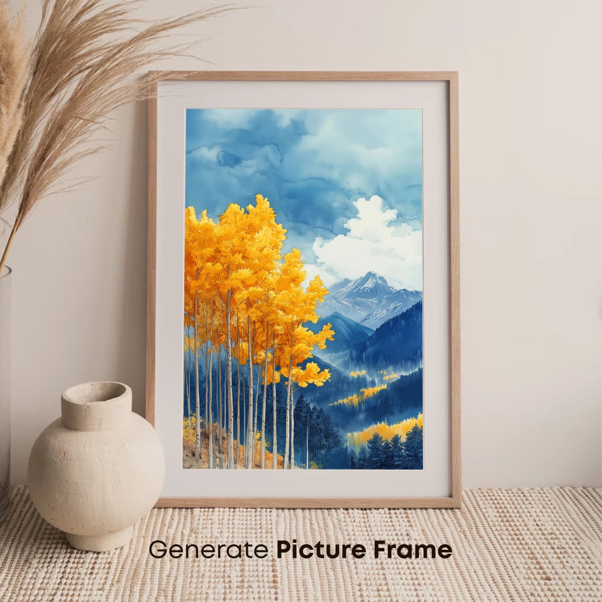 Golden Aspen Grove Under Snowy Peaks - Image 7