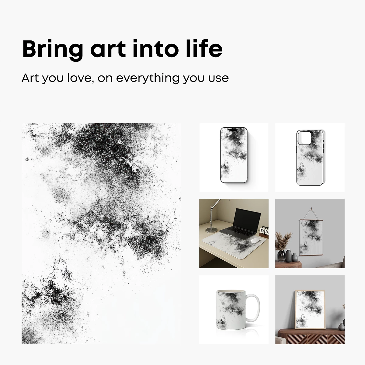 Ethereal Ink Clouds: Monochrome Mystery - Image 2