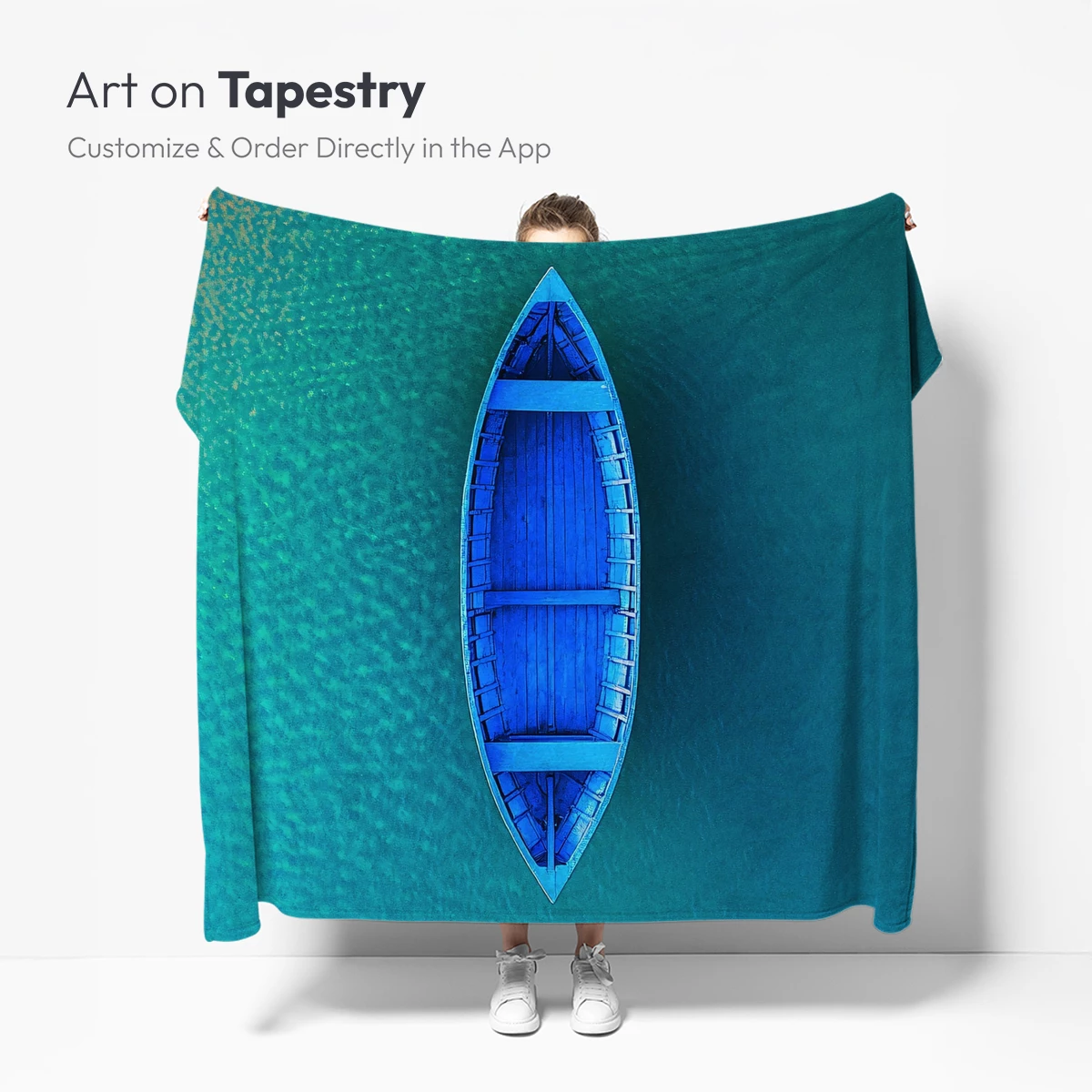 Blue Solitude: Serene Boat on Turquoise Waters - Image 5