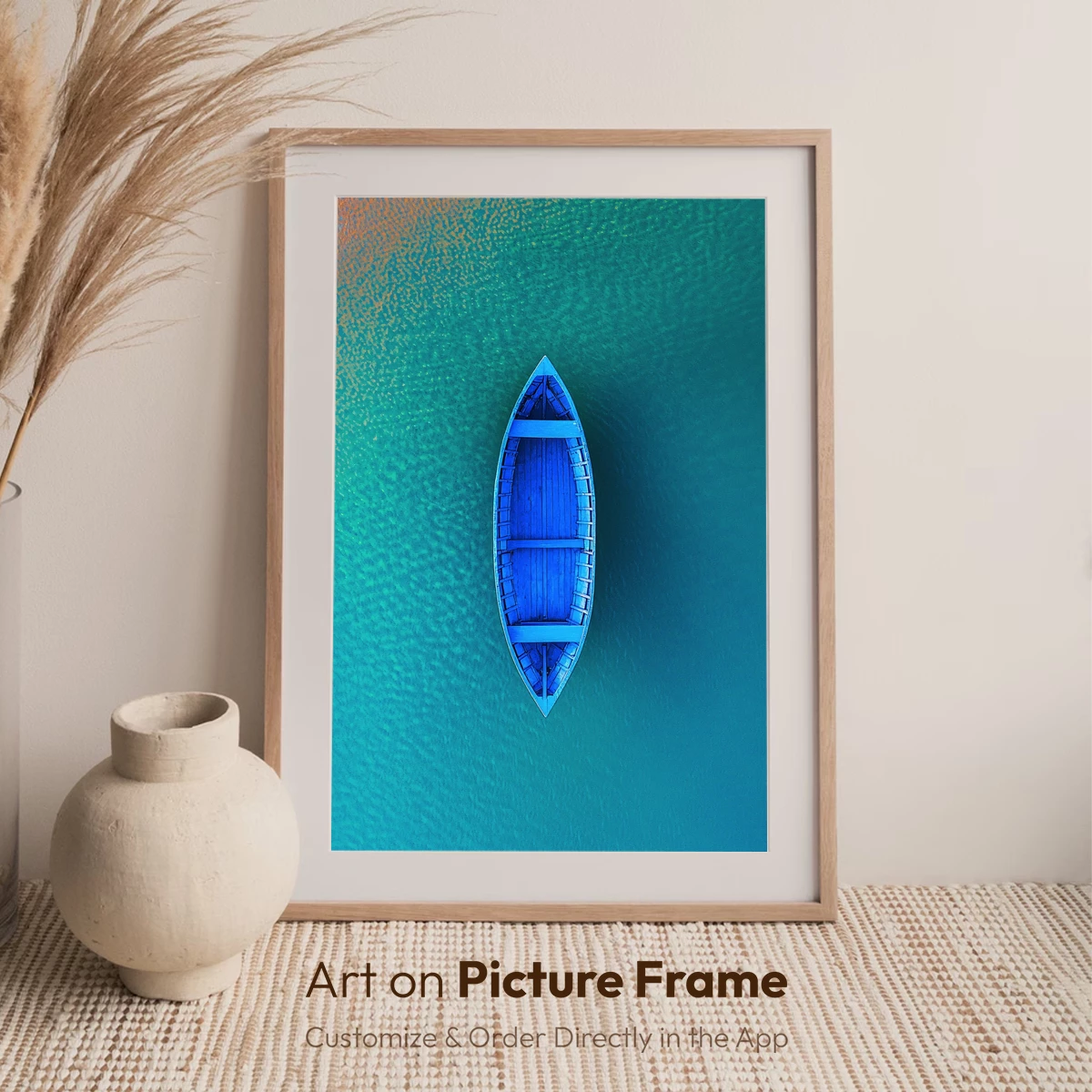 Blue Solitude: Serene Boat on Turquoise Waters - Image 7