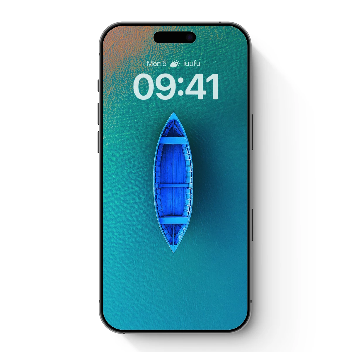 Blue Solitude: Serene Boat on Turquoise Waters