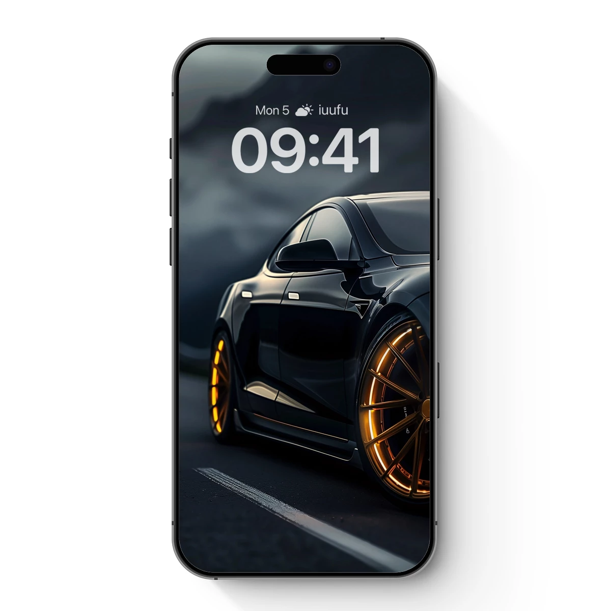 Glossy Black Coupe with Golden Wheels