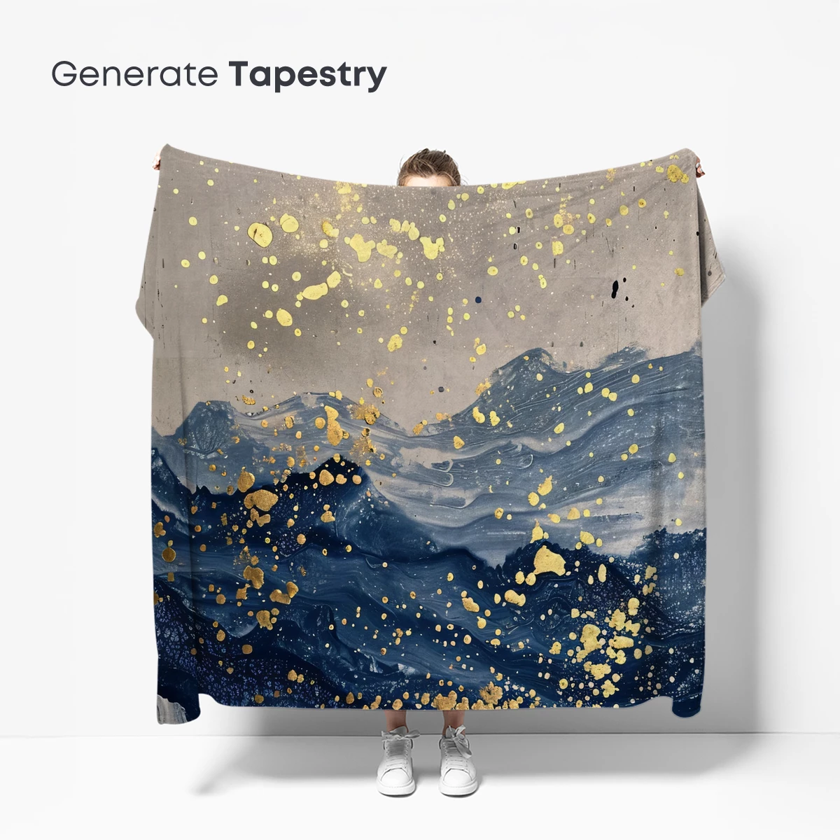 Golden Rain Over Abstract Waves - Image 5