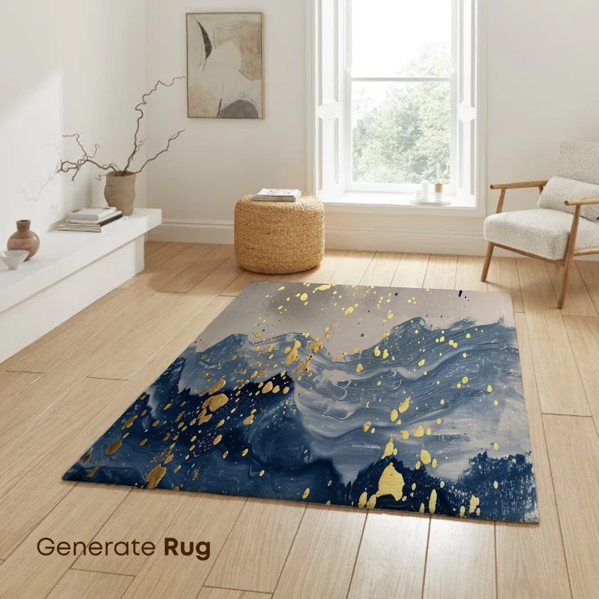 Golden Rain Over Abstract Waves - Image 6