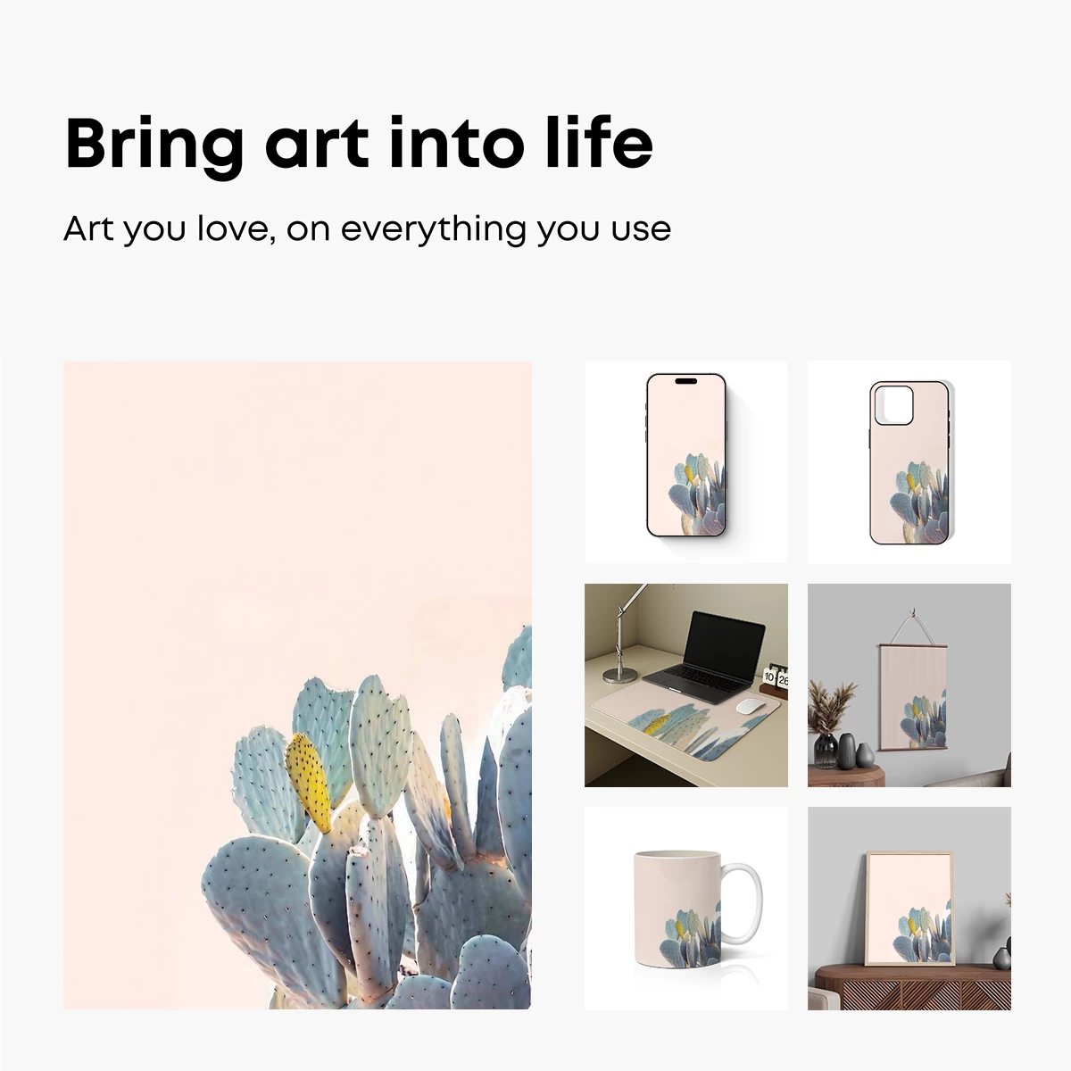 Desert Elegance: Prickly Pear in Pastel Hue - Image 2