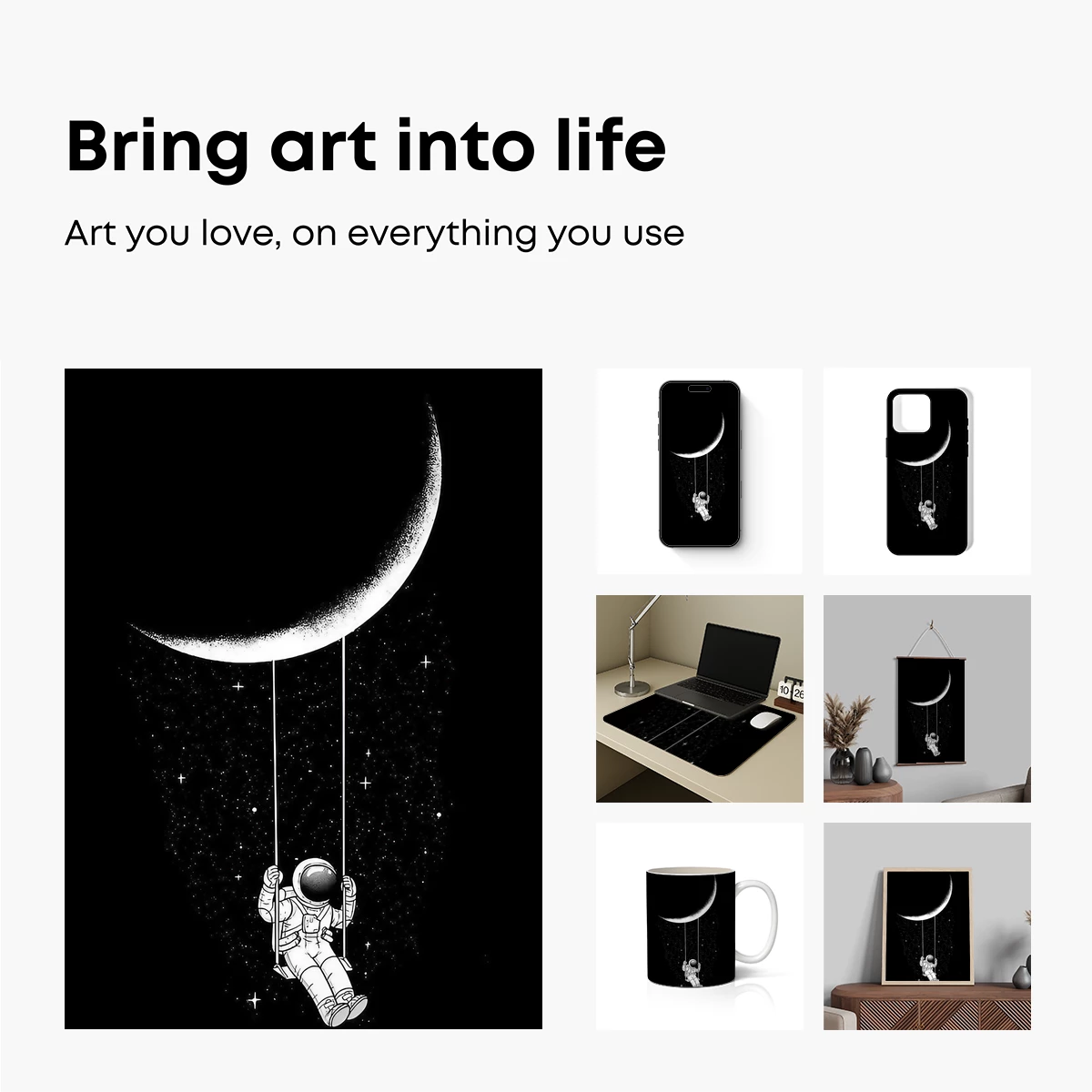 Astronaut Swings on Moon: Cosmic Dreamscape - Image 2