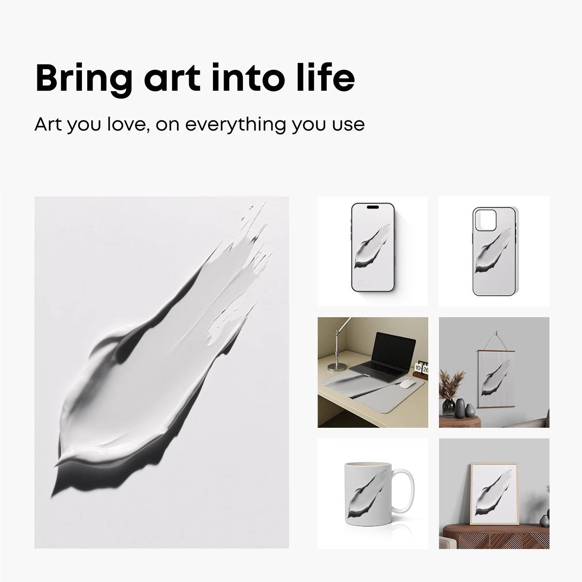 Elegant Swipe: Abstract Monochrome Flow - Image 2