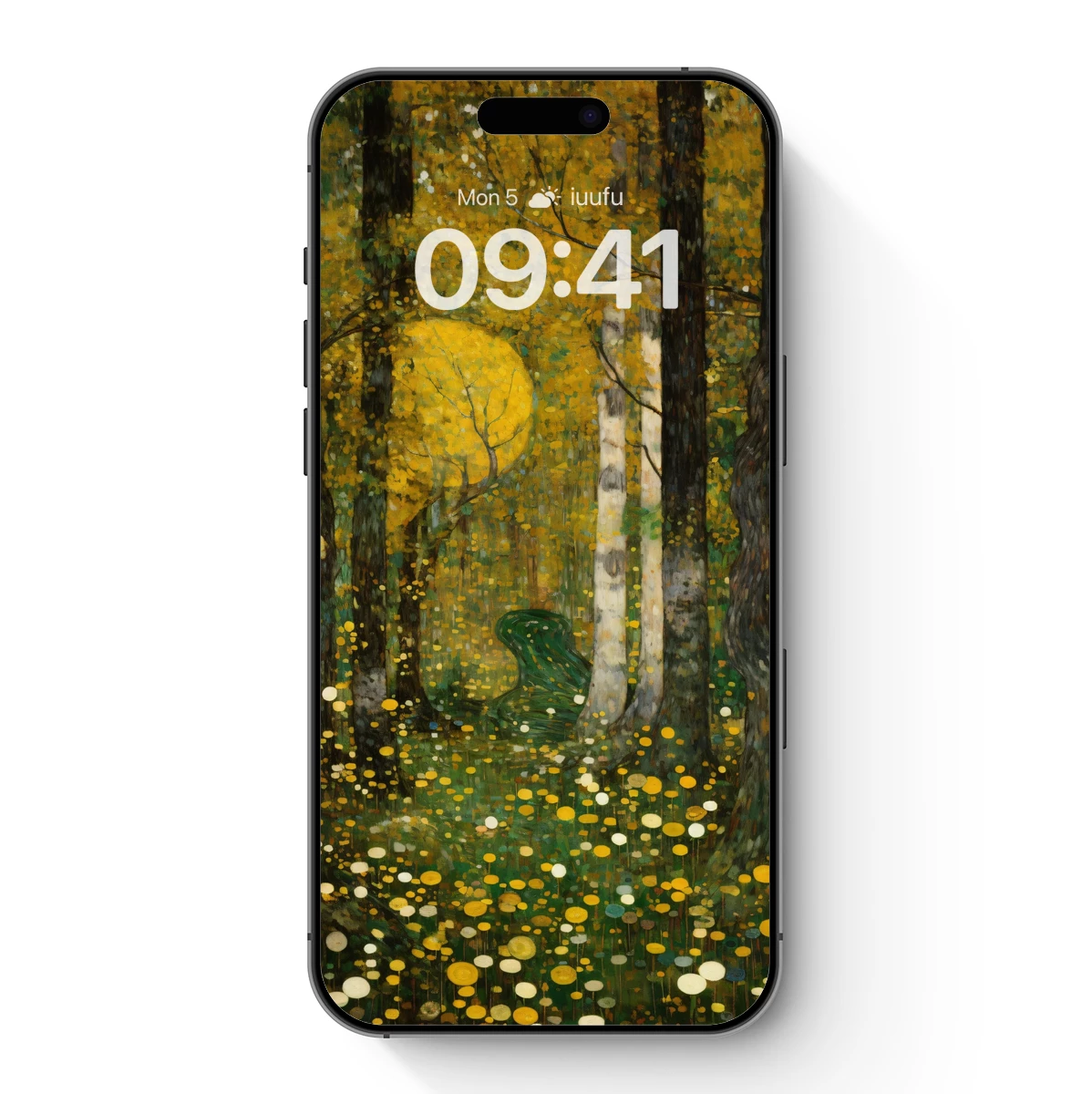 Enchanted Forest Glow: A Pointillist Moonlit Path