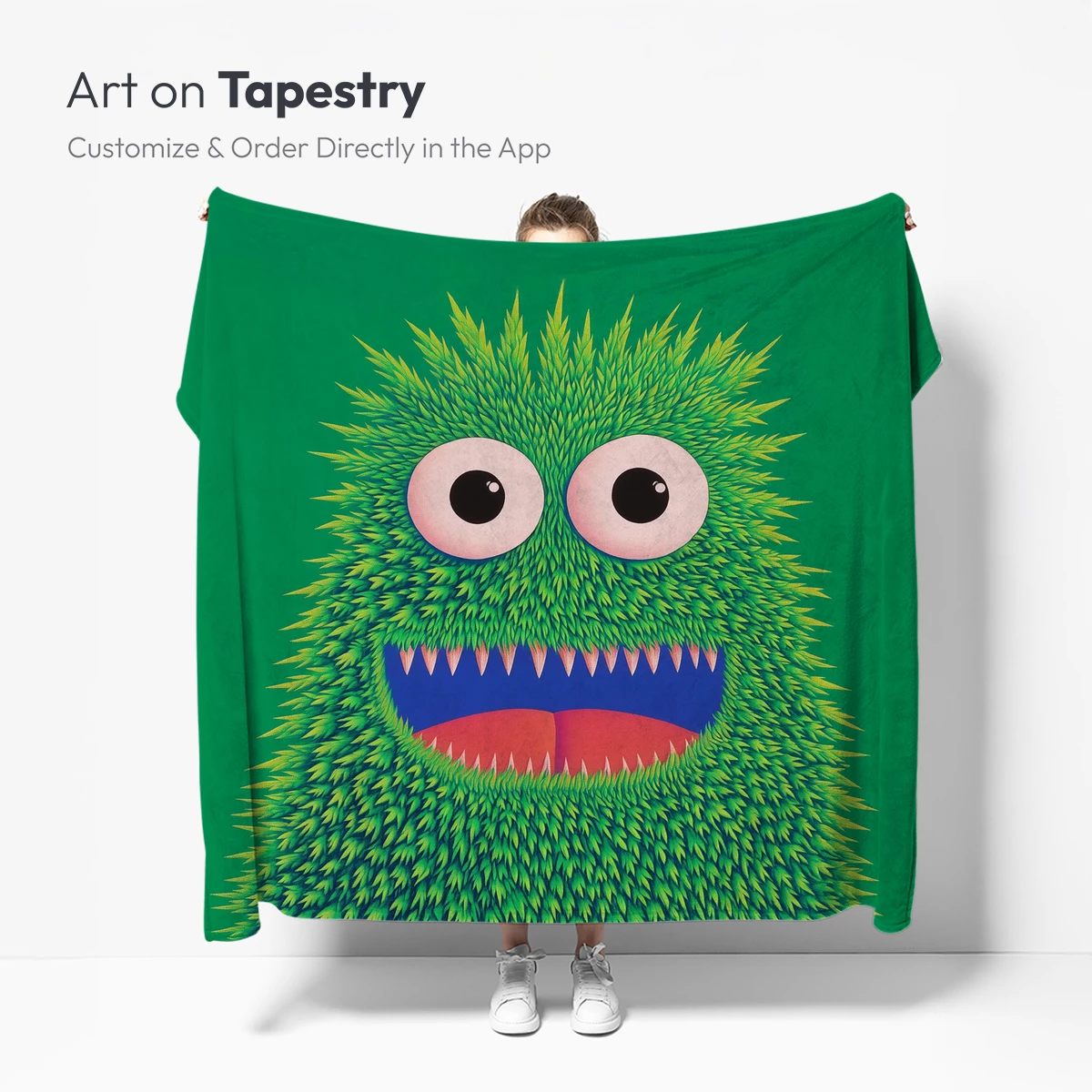 Fuzzy Green Monster with Playful Grin - Image 5