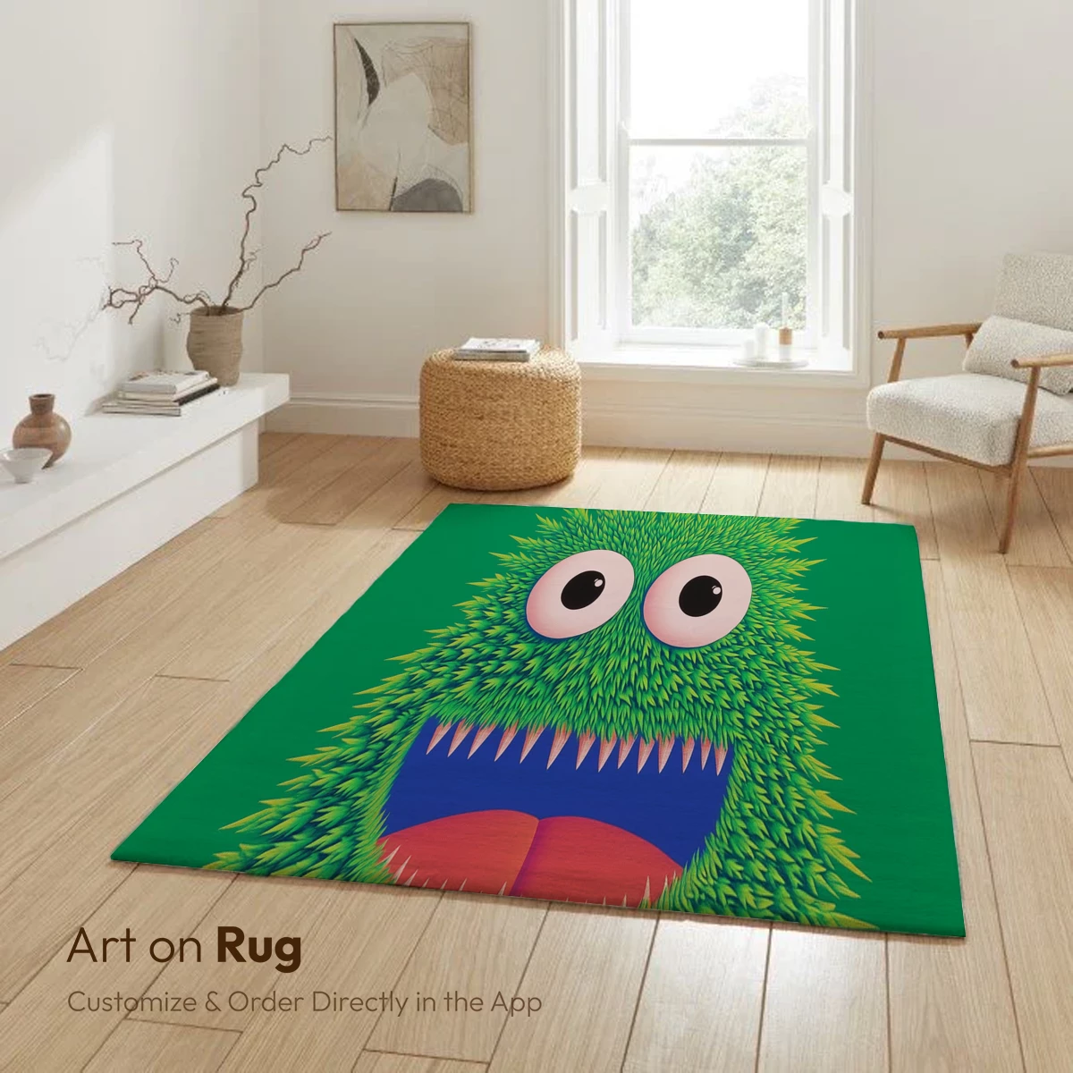 Fuzzy Green Monster with Playful Grin - Image 6