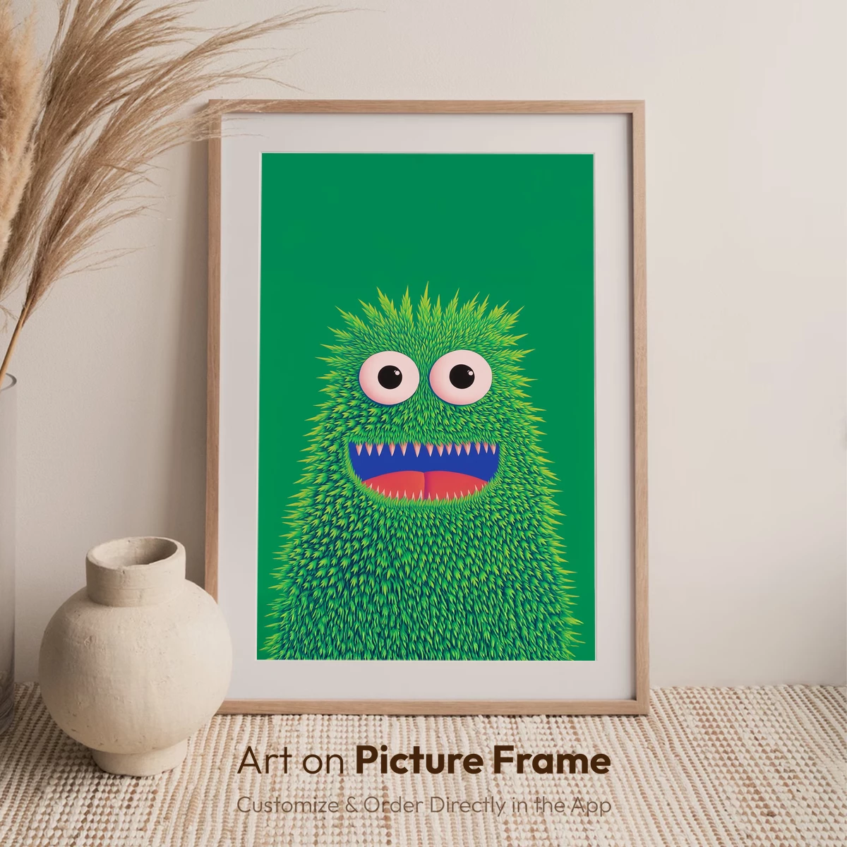 Fuzzy Green Monster with Playful Grin - Image 7