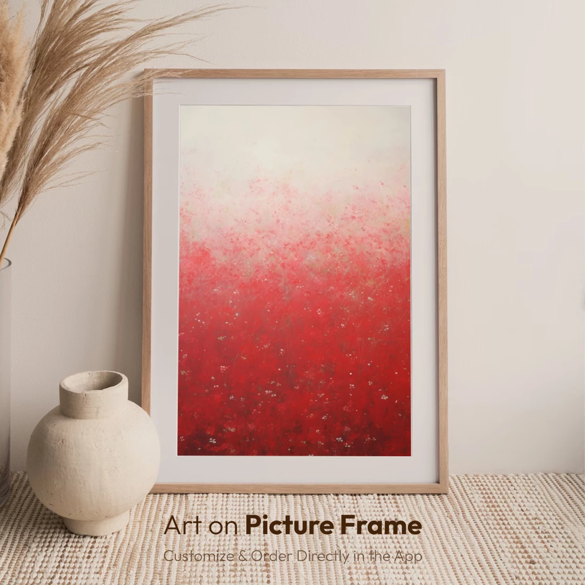 Crimson Whisper: A Field of Ethereal Red Blooms - Image 7