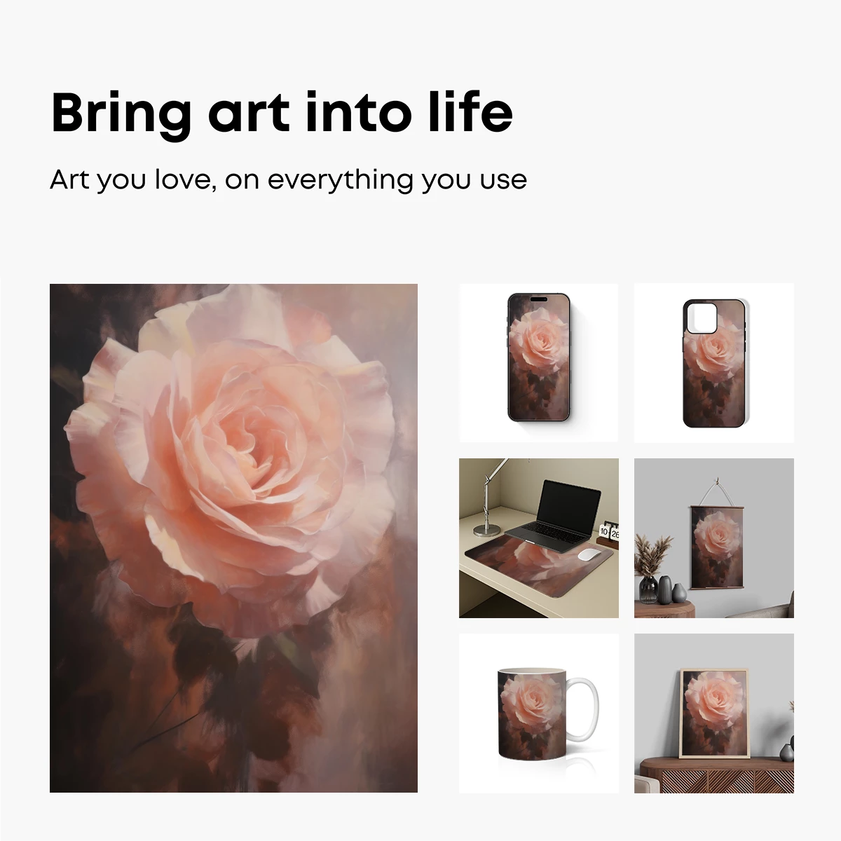 Ethereal Bloom: Soft Rose in Misty Hues - Image 2