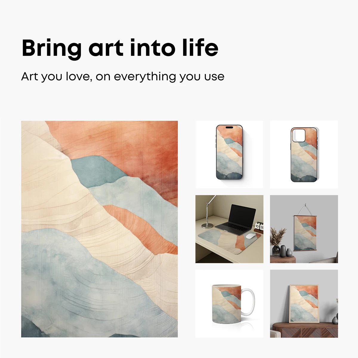 Abstract Terrain Odyssey: Earthy Layers Flowing - Image 2