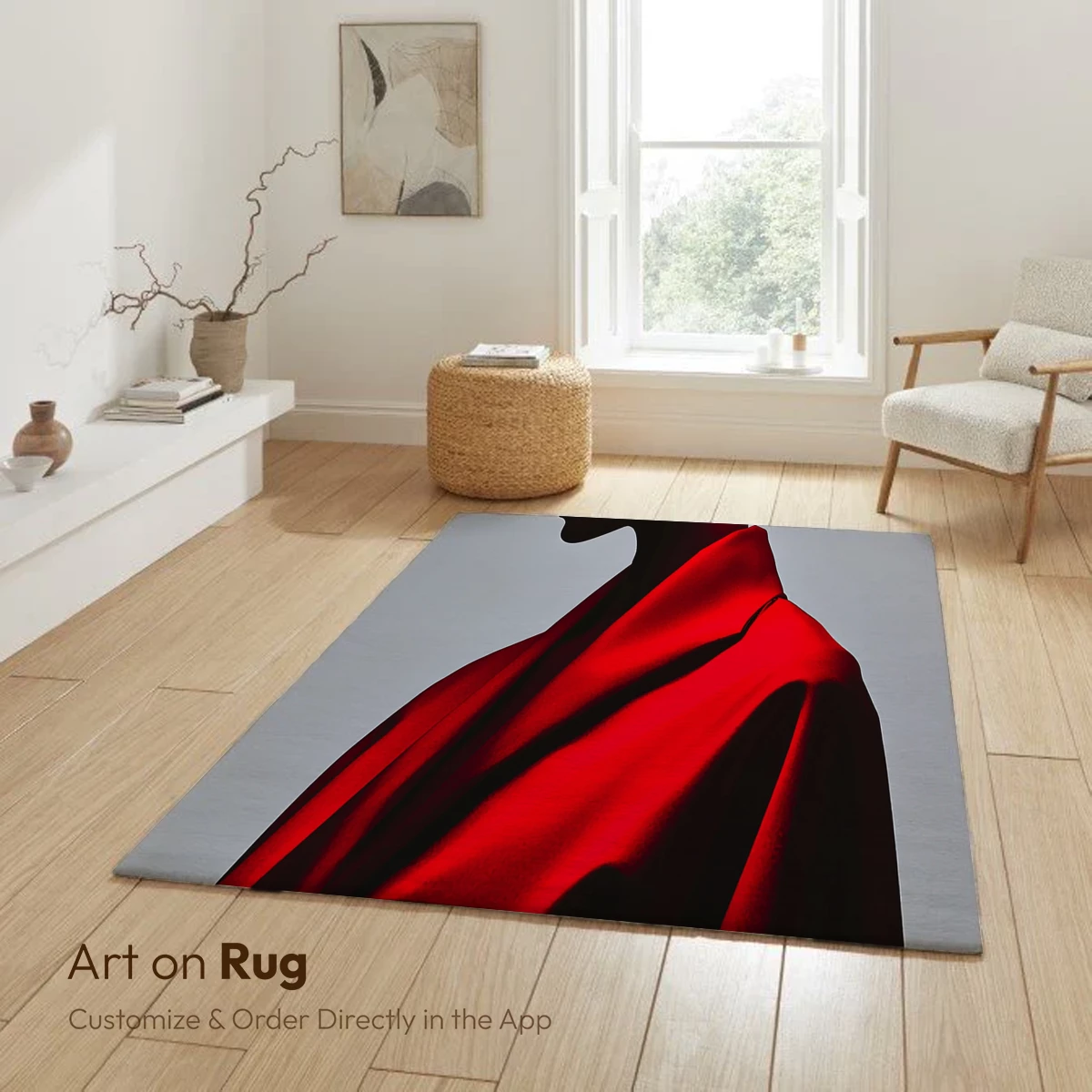 Ethereal Blindfold: Red Silk and Shadow Play - Image 5
