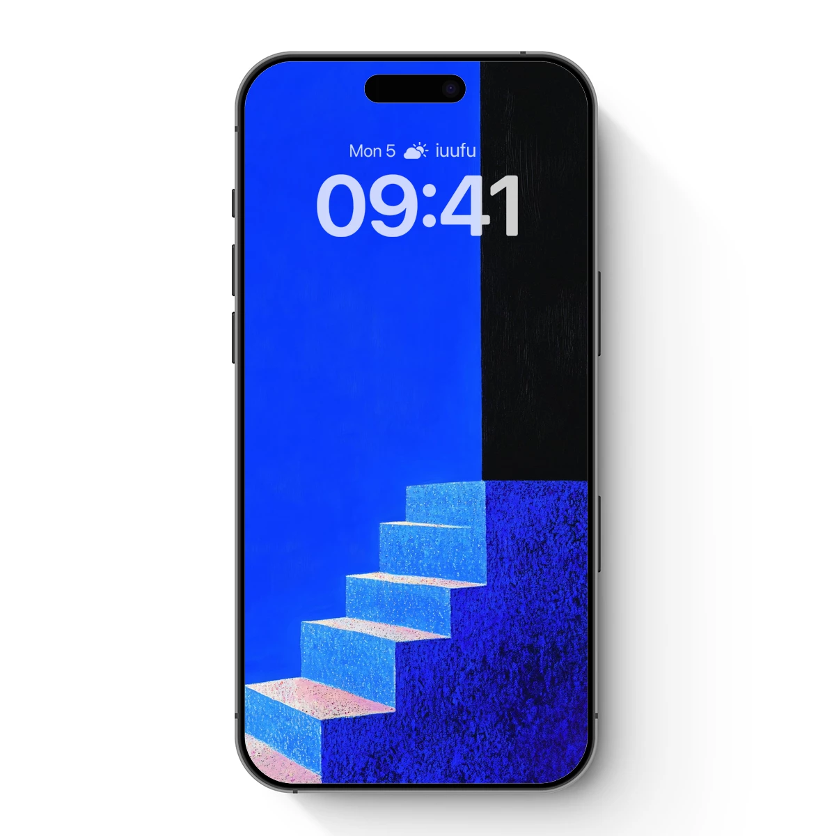 Ascending Blue Staircase: Minimalist Elegance