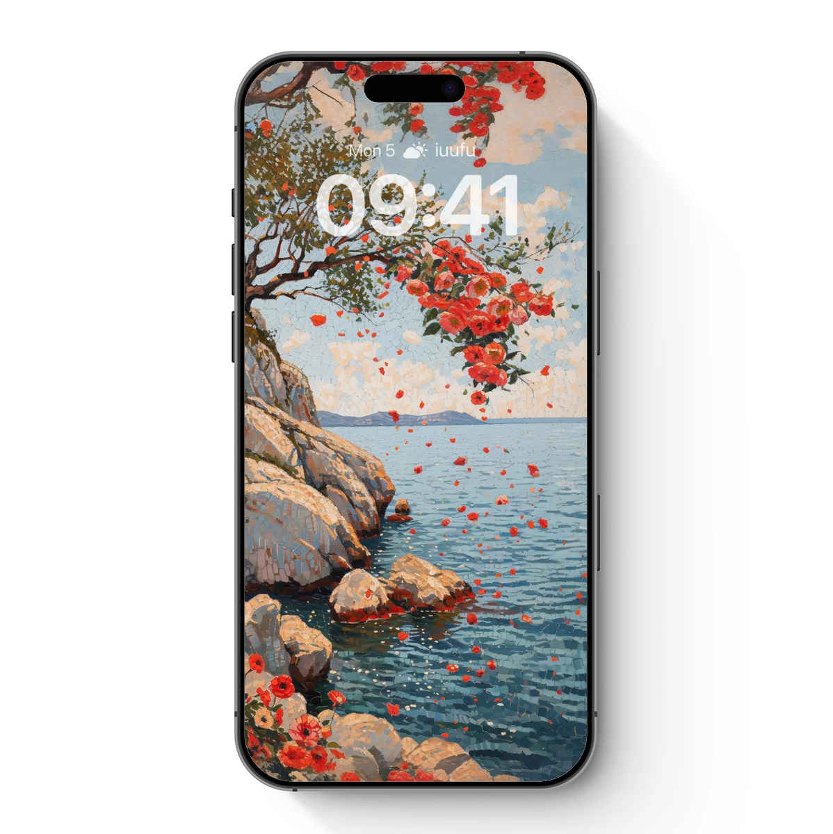 Blooming Cliffs by the Sea: A Mosaic Symphony