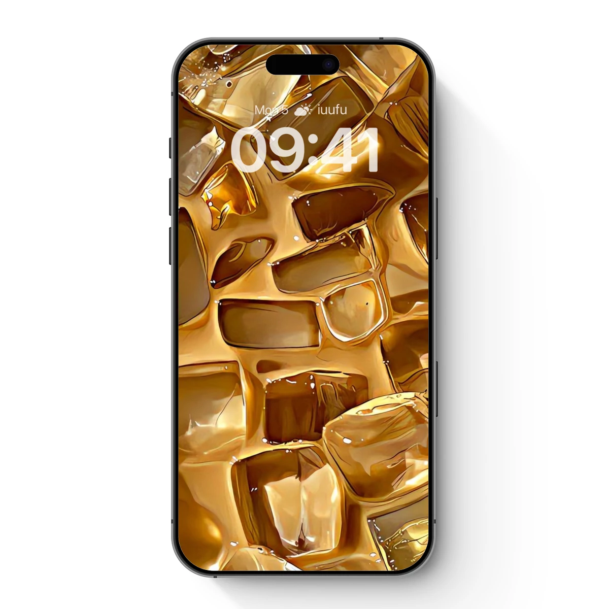 Golden Ice Cubes: Liquid Metal Reflections