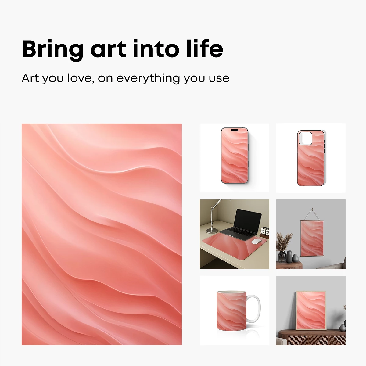 Coral Silk Waves: A Fluid Elegance - Image 2