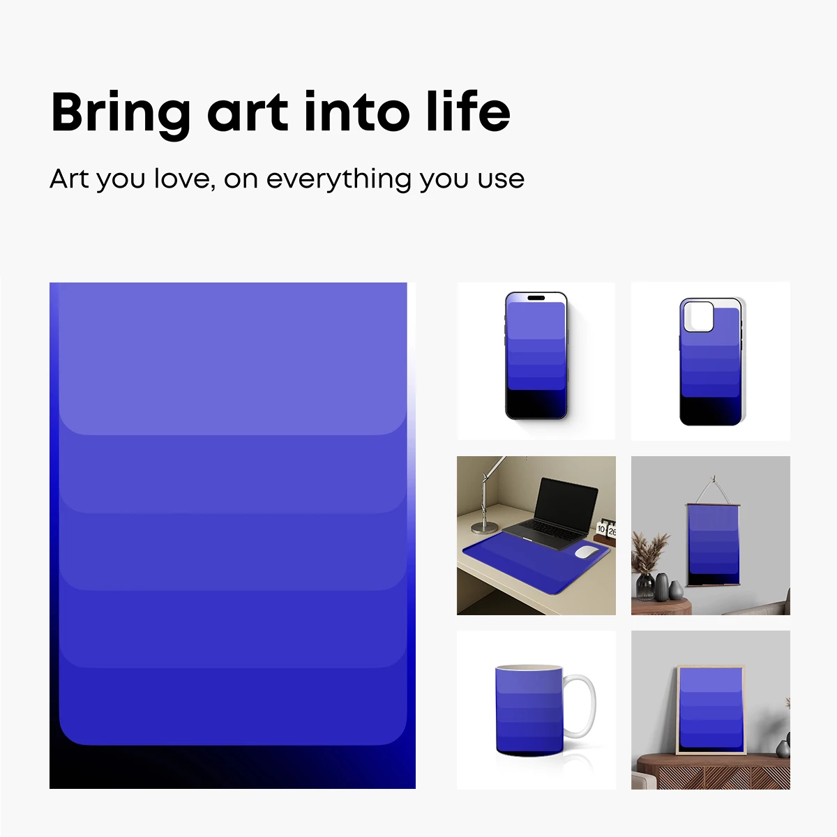 Gradient Blue Odyssey: Layers of Depth
