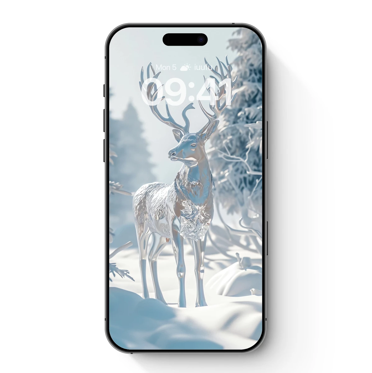 Crystal Deer in Winter Wonderland