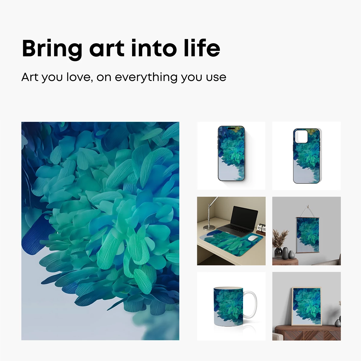 Aquatic Petal Symphony: Abstract Floral Artistry - Image 2