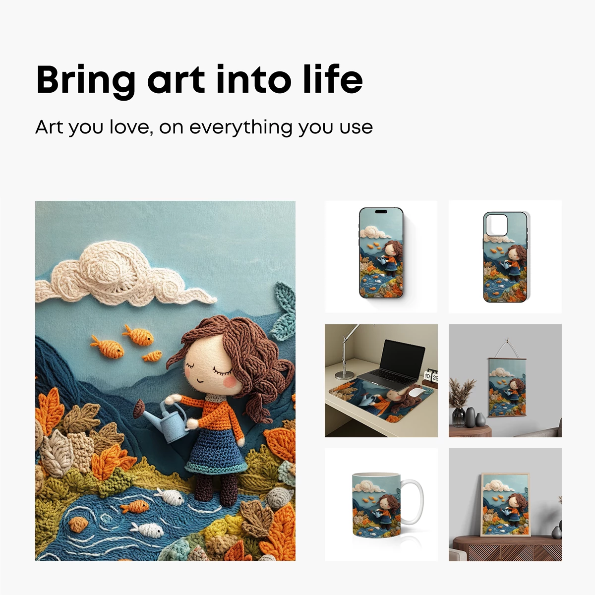 Crocheted Whimsy: Girl by the Pond - Image 2