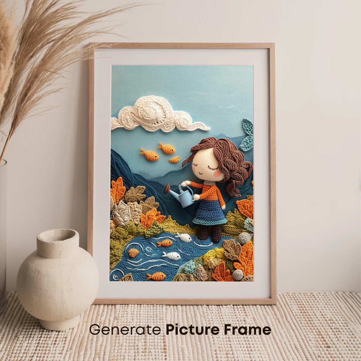 Crocheted Whimsy: Girl by the Pond - Image 7