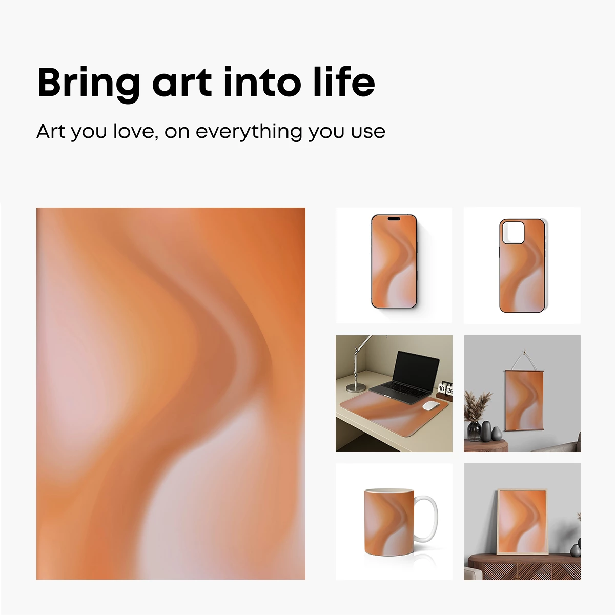 Fluid Peach Elegance: Abstract Curves in Motion - Image 2