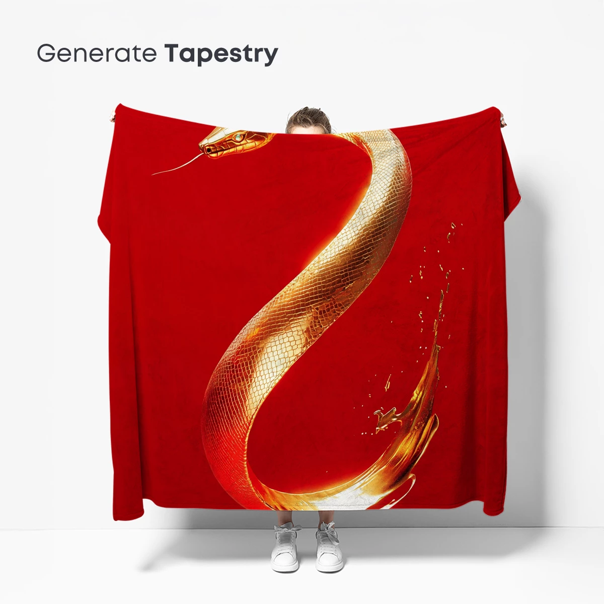 Golden Serpent in Scarlet: Mythic Elegance Uncoiled - Image 5