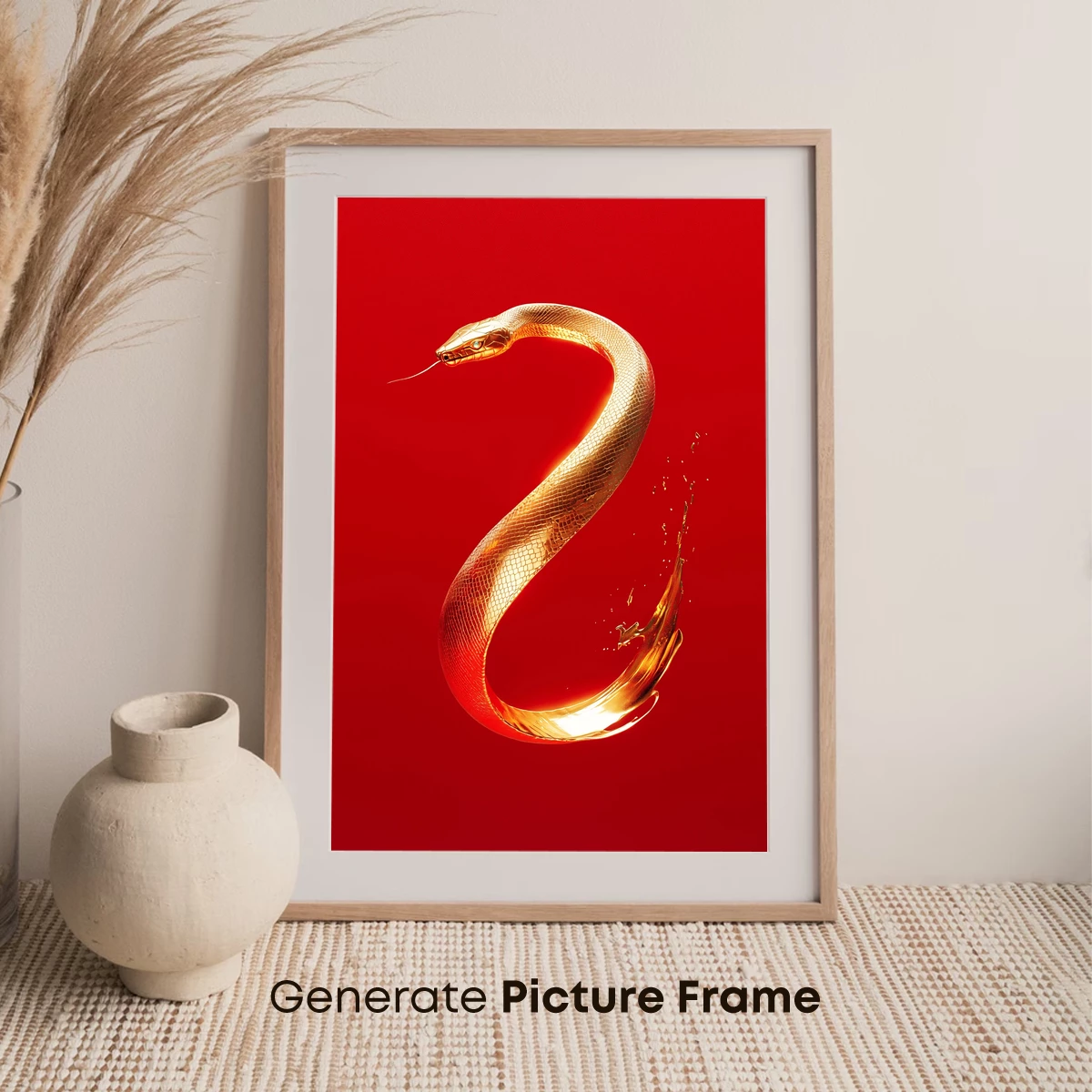 Golden Serpent in Scarlet: Mythic Elegance Uncoiled - Image 7