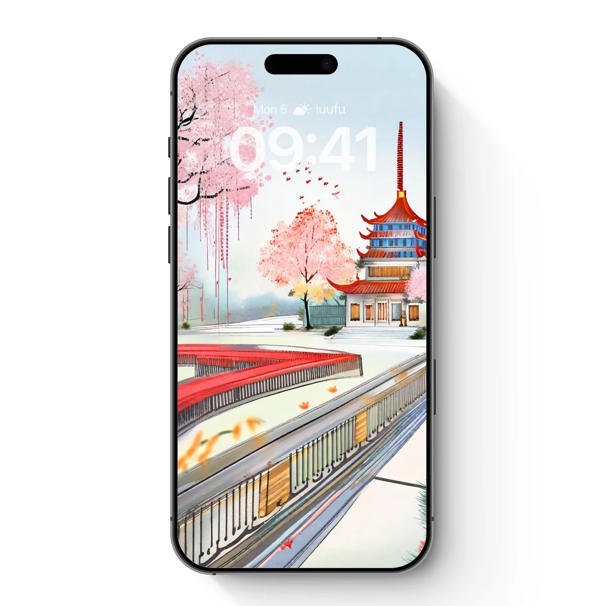 Cherry Blossom Pagoda Serenity