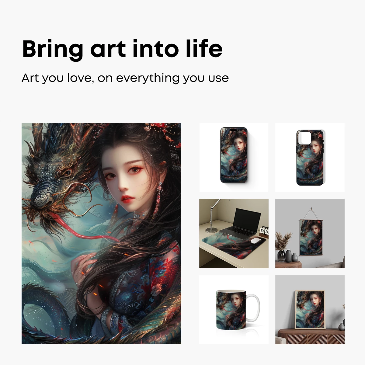 Eternal Dragon Embrace: Mythic Fusion Art - Image 2