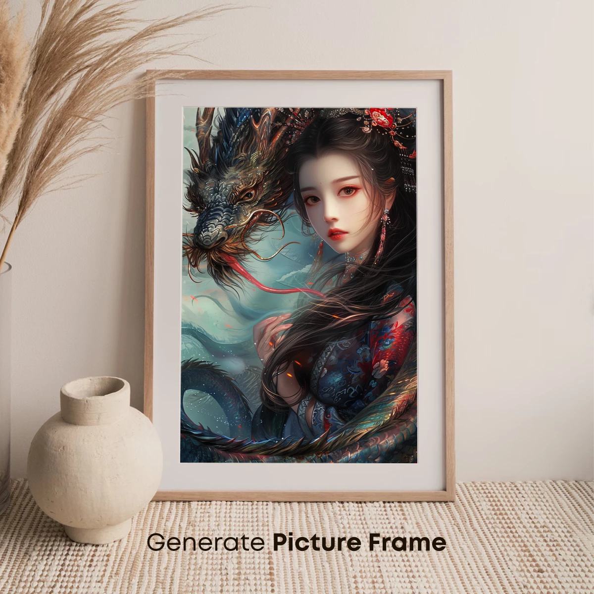 Eternal Dragon Embrace: Mythic Fusion Art - Image 7