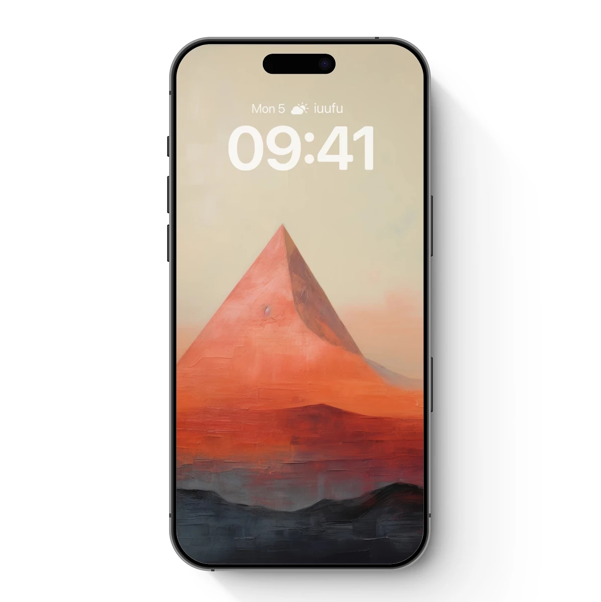 Crimson Pyramid: Abstract Sunset Landscape