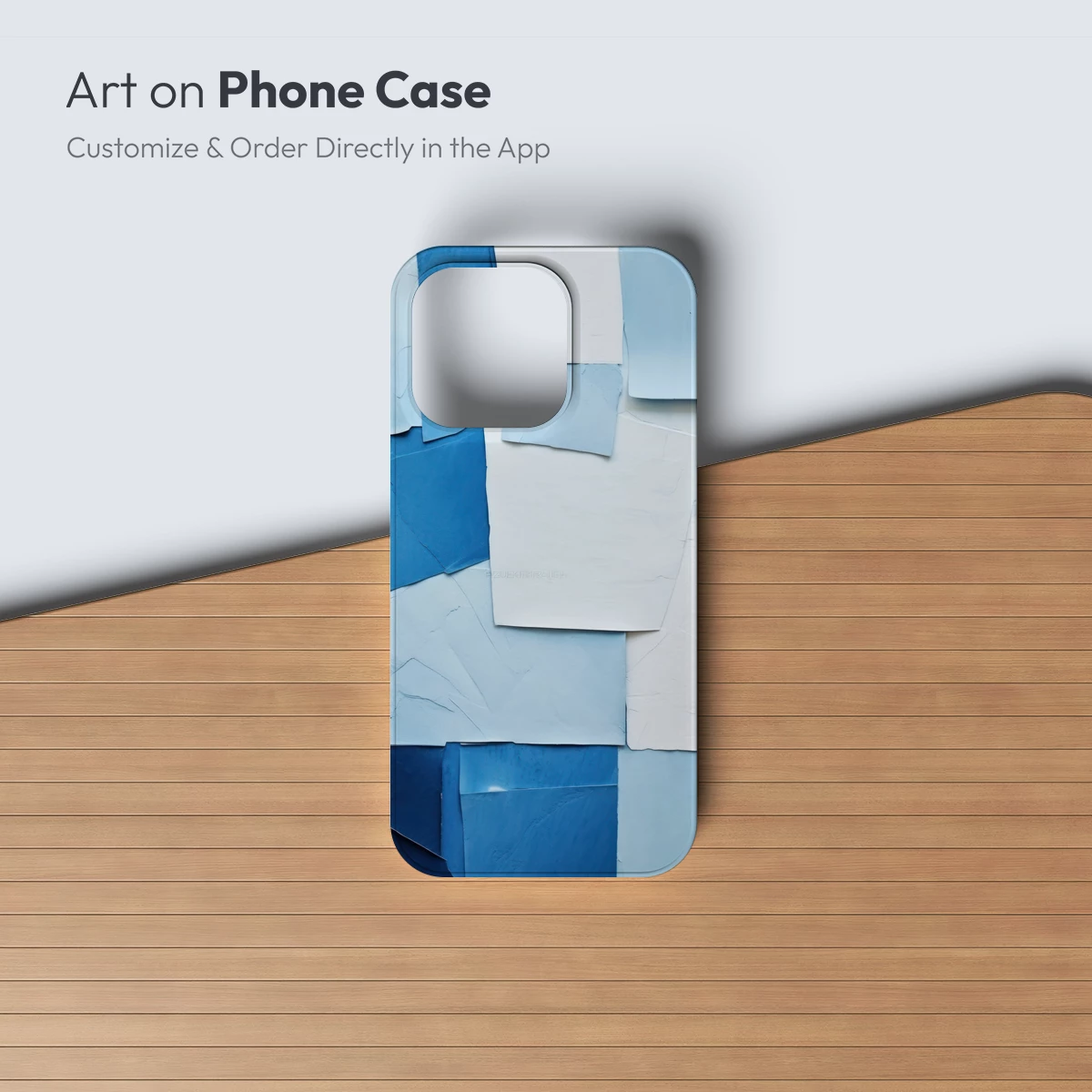 Blue Torn Paper Collage: Textural Harmony - Image 3