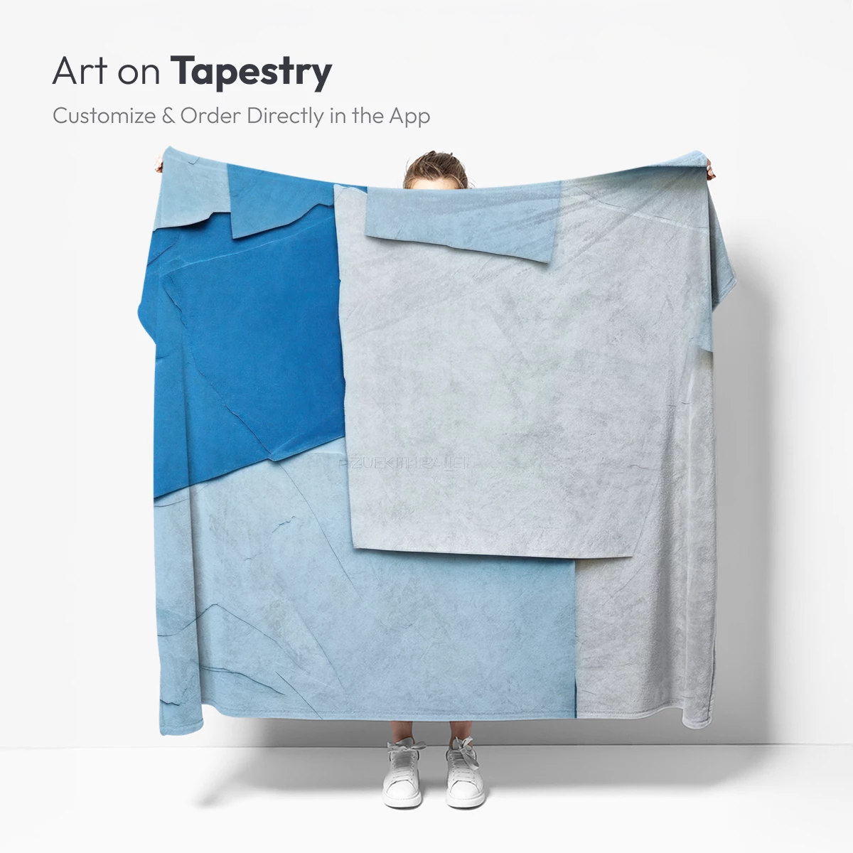 Blue Torn Paper Collage: Textural Harmony - Image 5