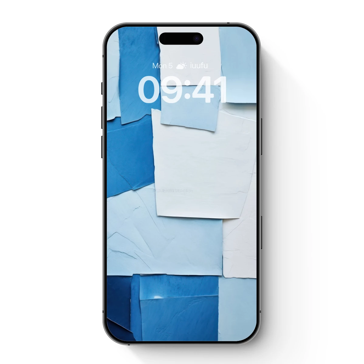 Blue Torn Paper Collage: Textural Harmony