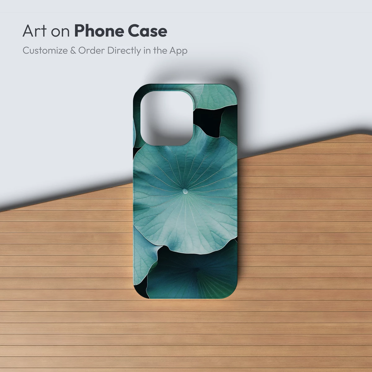 Ethereal Lotus Leaves: A Symphony in Teal - Image 3