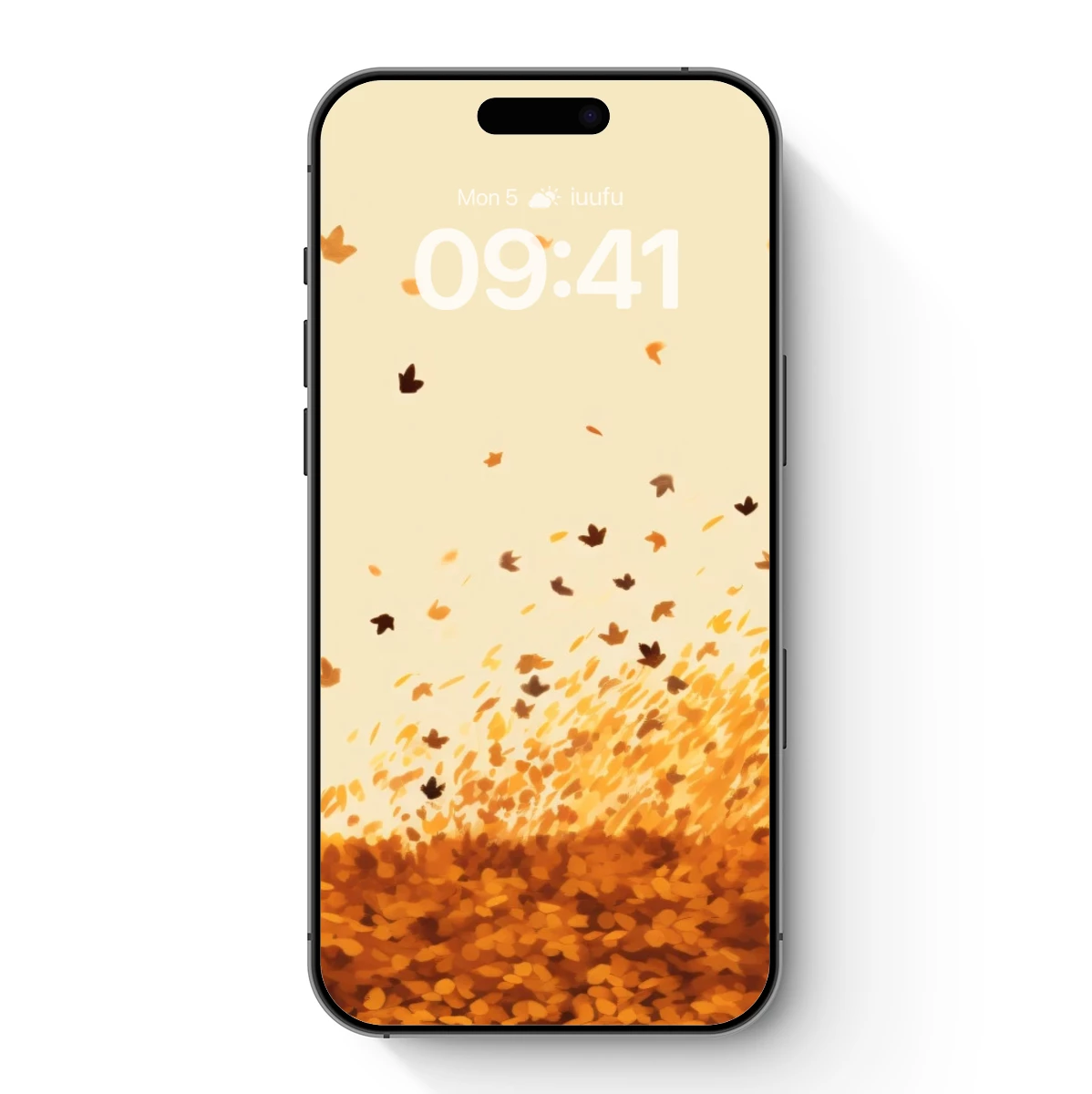 Autumn Cyclist Amidst Falling Leaves