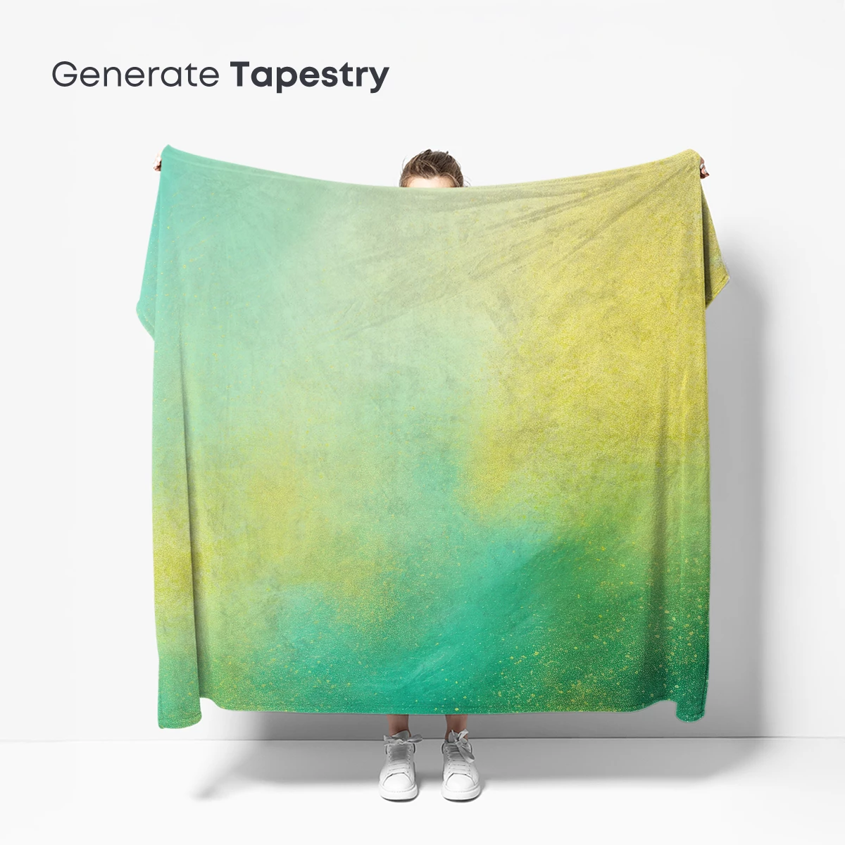 Aqua and Gold Mist: Ethereal Abstract Fusion - Image 5