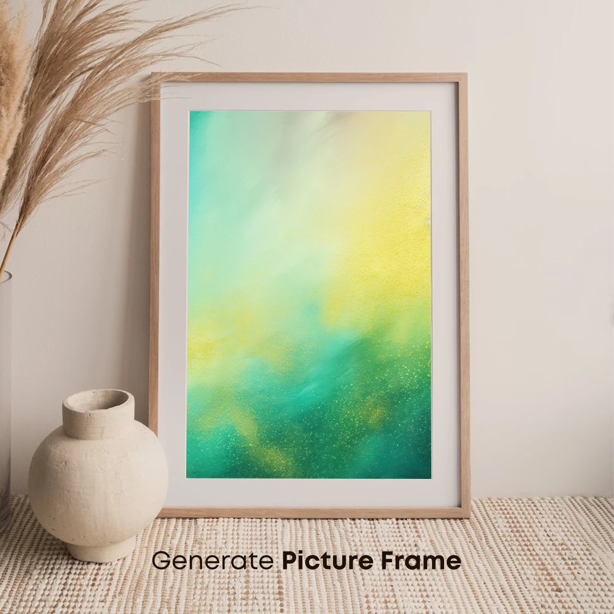 Aqua and Gold Mist: Ethereal Abstract Fusion - Image 7