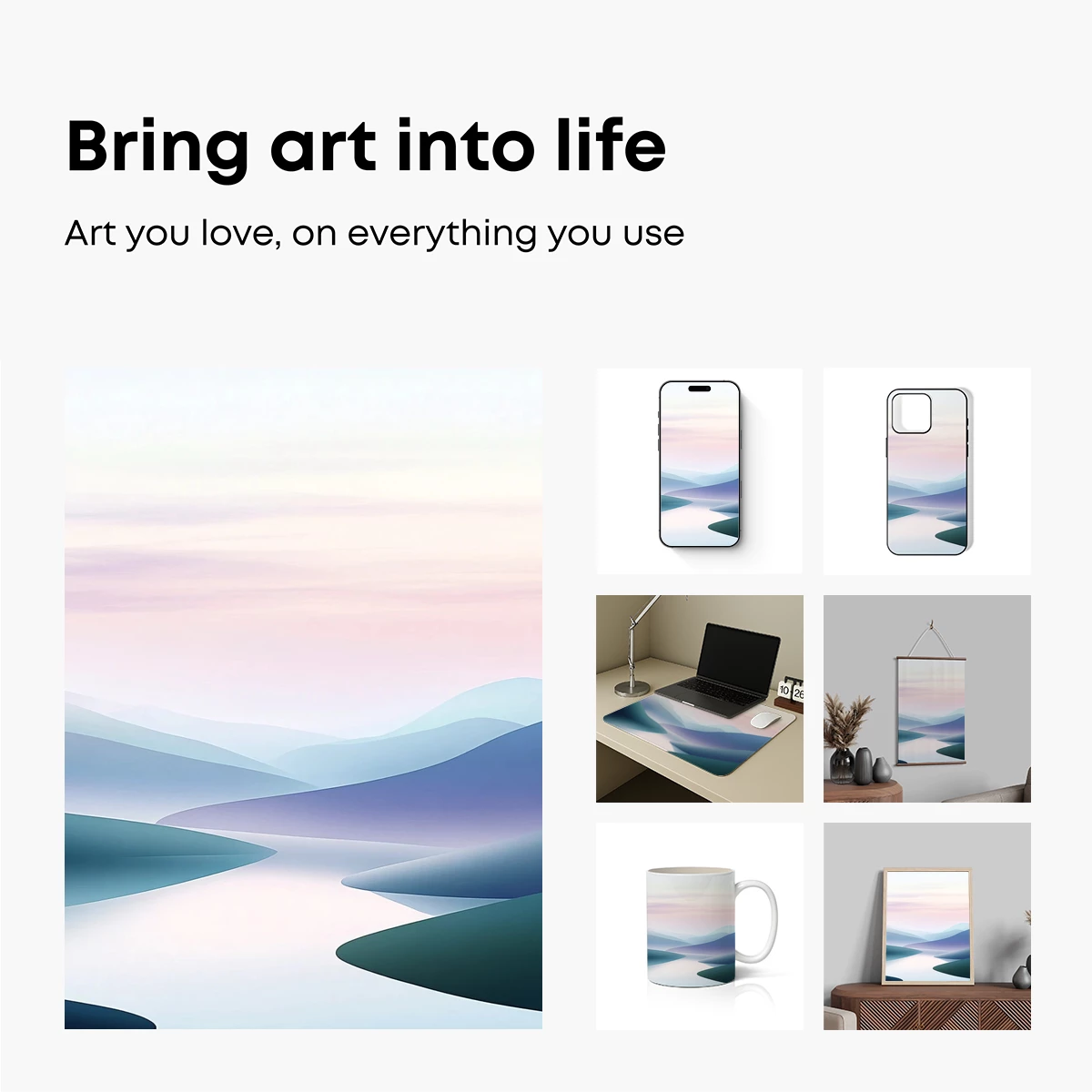 Ethereal Mountain Mirage: A Symphony of Soft Hues - Image 2