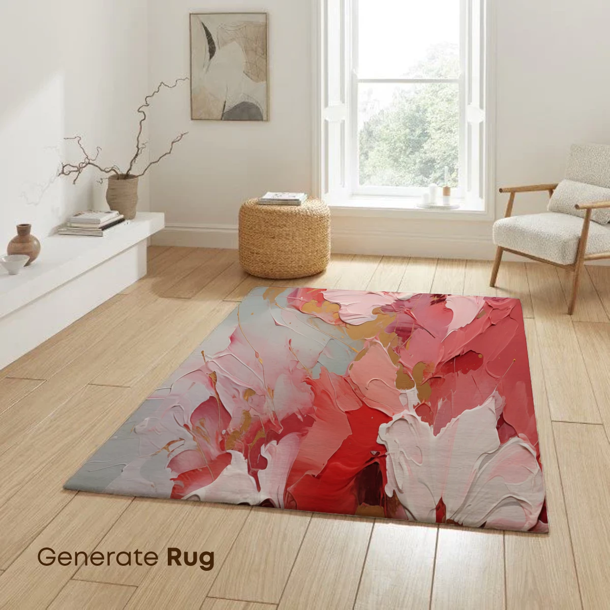 Abstract Floral Symphony in Pink and Gold - Image 6