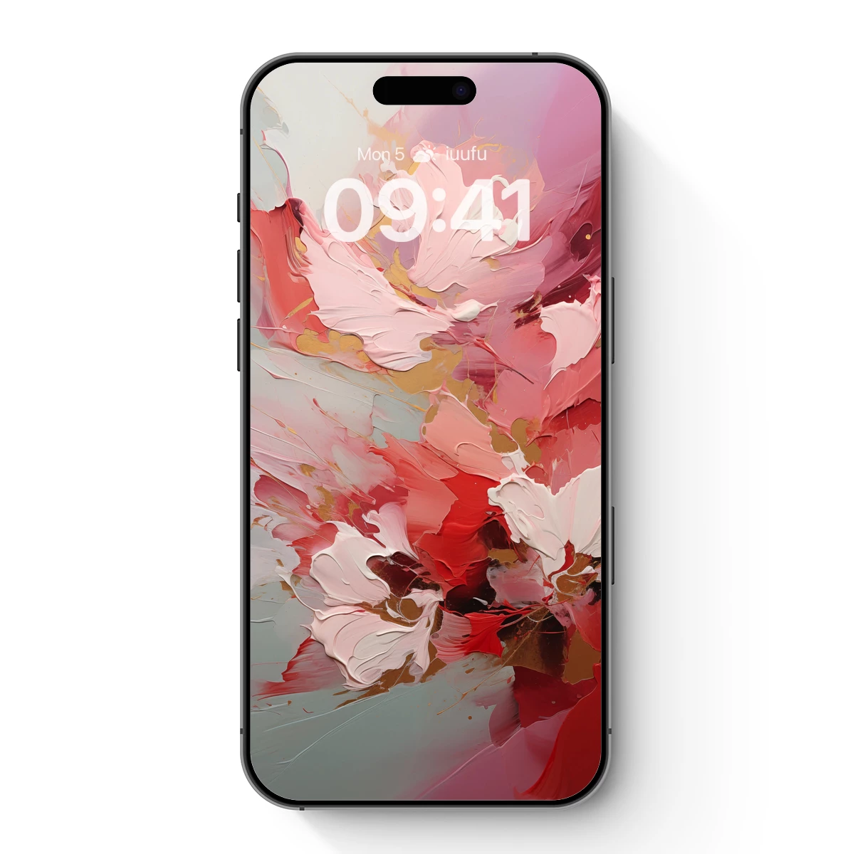 Abstract Floral Symphony in Pink and Gold