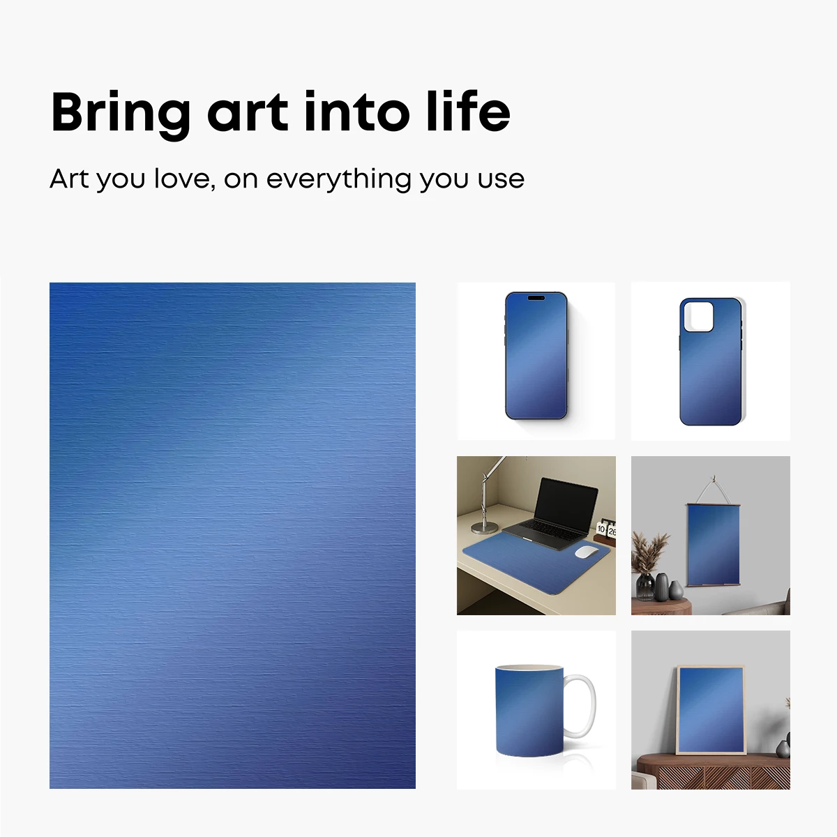 Gradient Blue Serenity: A Textured Odyssey - Image 2