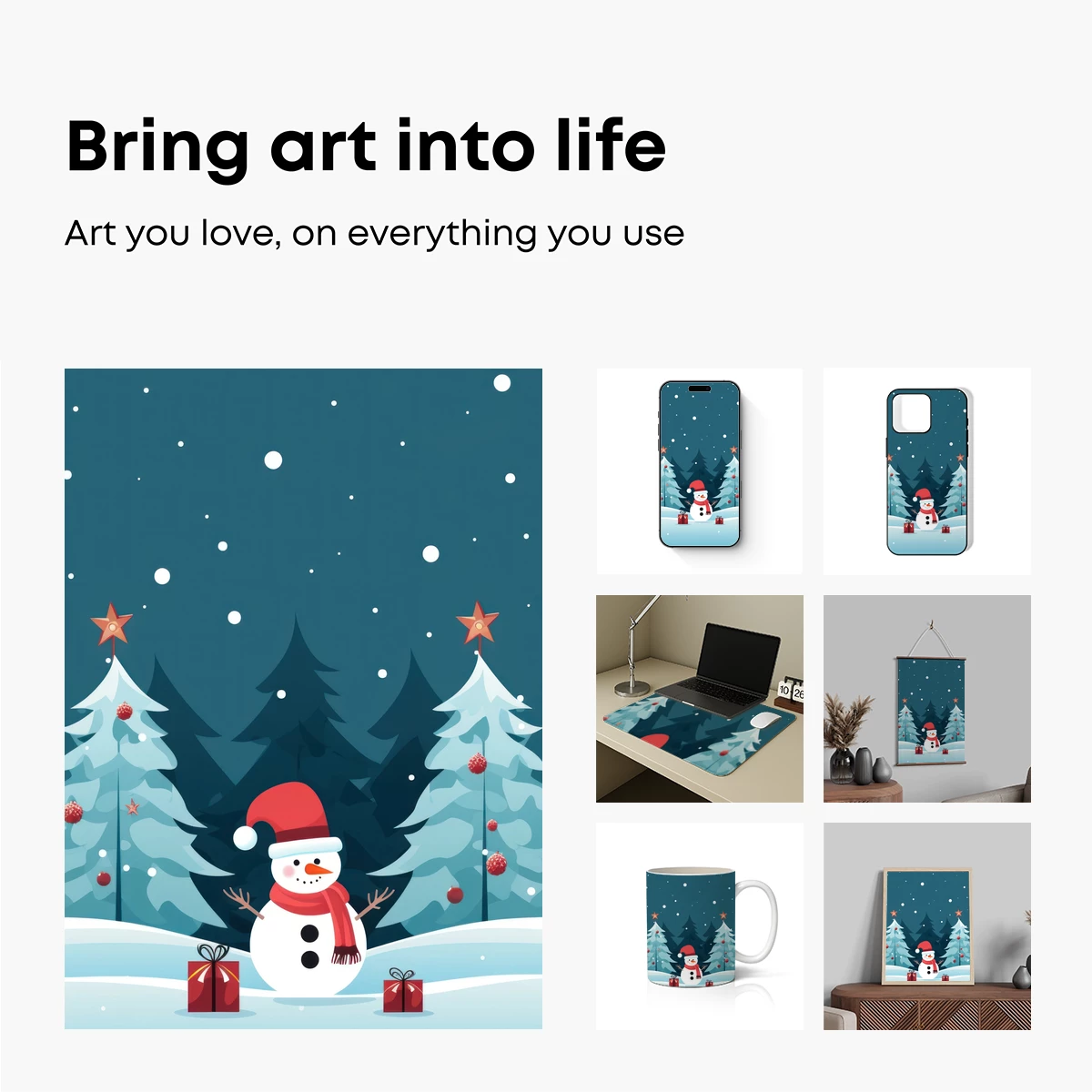 Festive Snowman in Winter Wonderland - Image 2