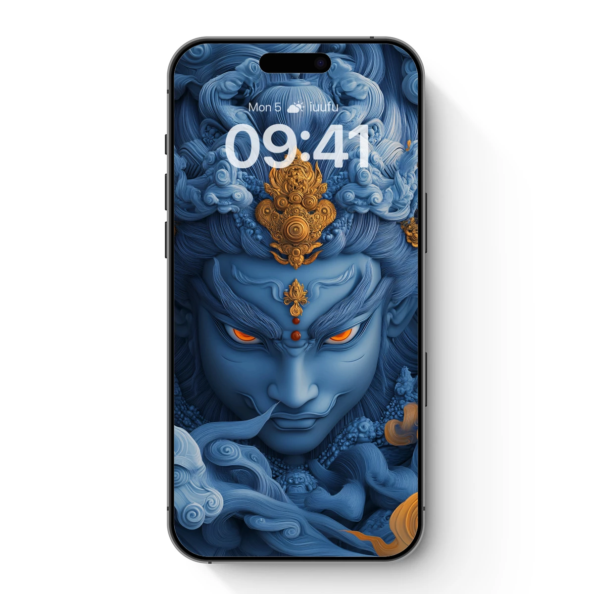 Divine Blue Deity: Mythic Artistry in Clouds